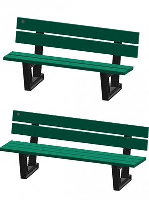 Park Benches made of 100% recycled plastic materials