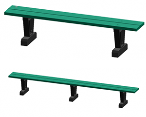 Park Straight Bench made of 100% recycled plastic materials